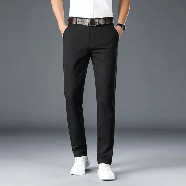 Black Breathable  pants for men in a comfortable, straight-leg cut.