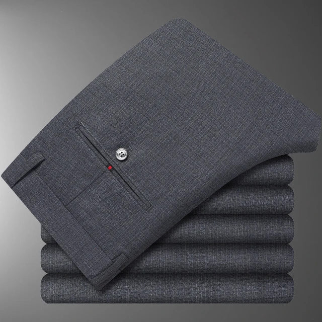 Elevate your workwear: Men's business casual pants with a clean, flat-front design.