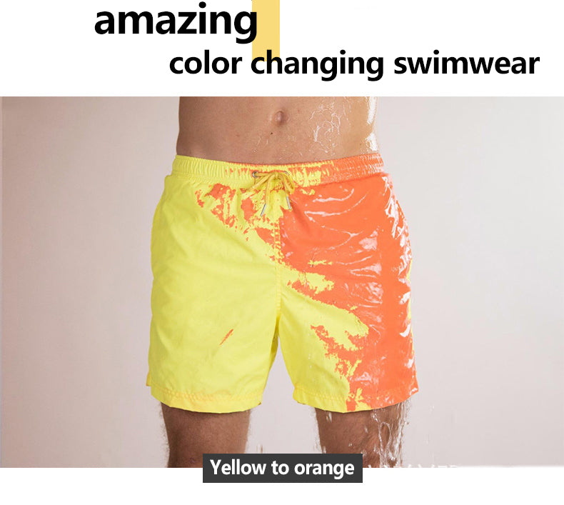 Summer Men Temperature Sensitive Color Changing  Beach Swim Pants