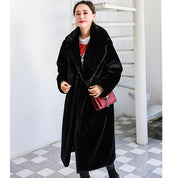 Faux Rabbit Fur Coat Loose Lapel