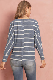 Dolman Stripe Round Neck Top