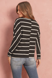 Dolman Stripe Round Neck Top