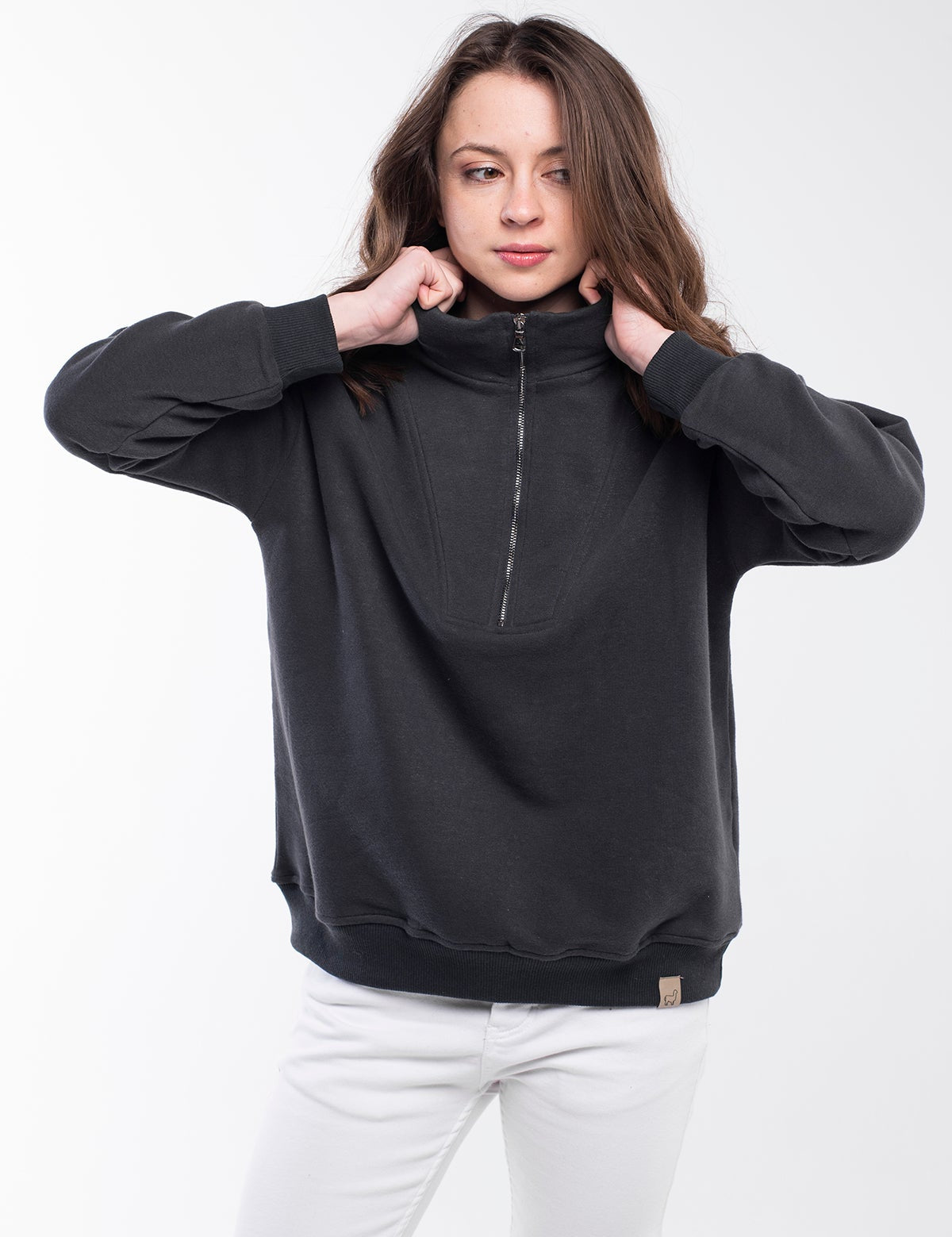 Zipped Neck Sweatshirt