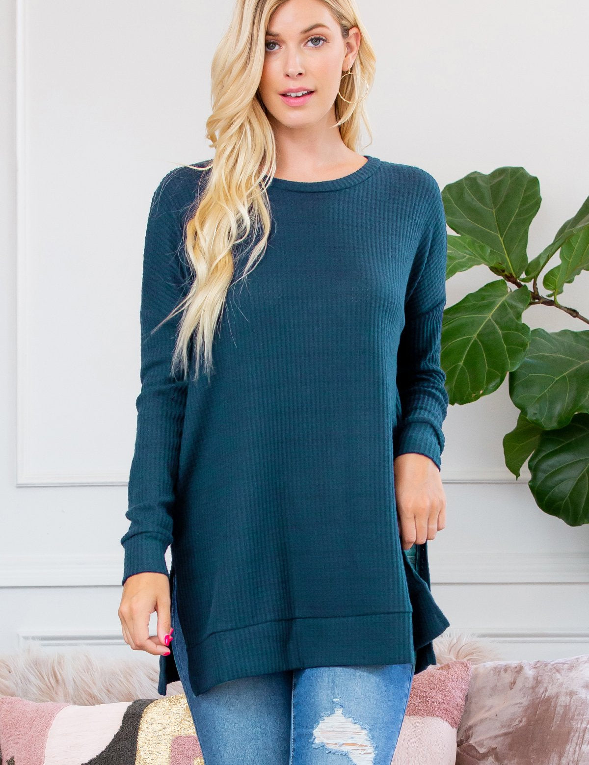 Brushed Thermal Waffle Sweater