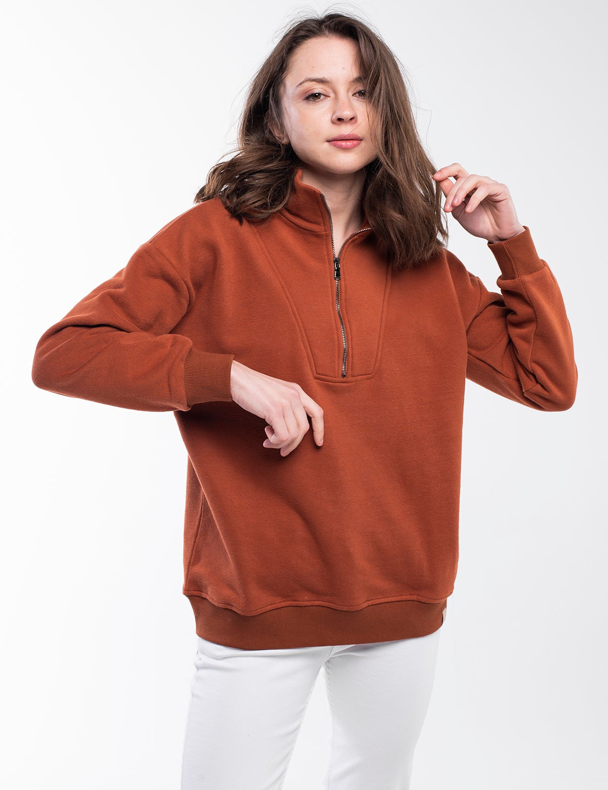 Zipped Neck Sweatshirt