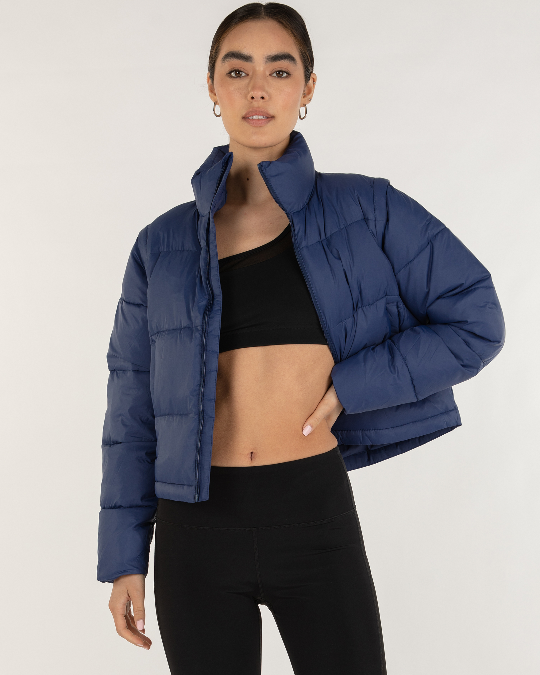 On the Go Puffer Convertible Jacket Vest