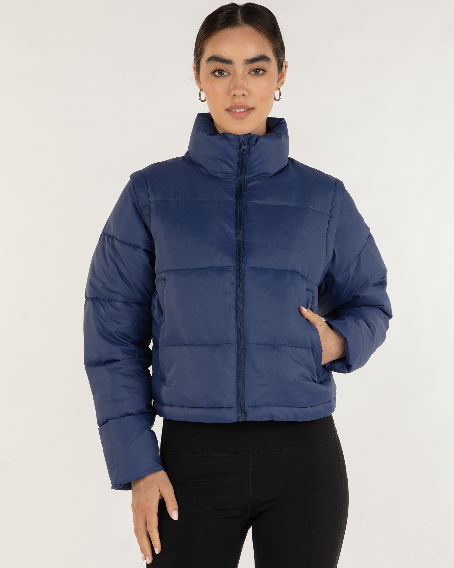 On the Go Puffer Convertible Jacket Vest